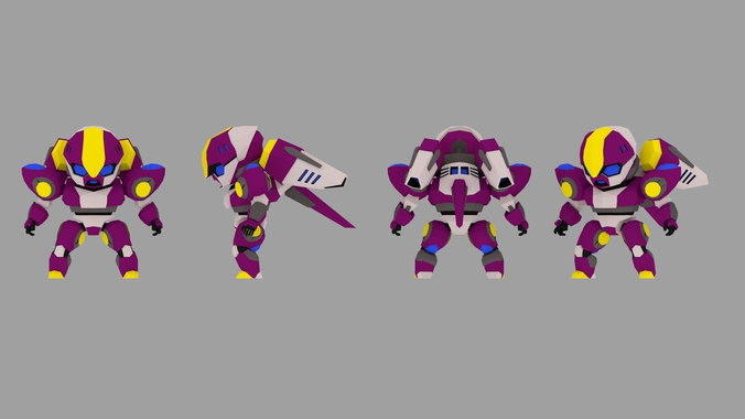 Super Mecha 13 - Diotre of Code Name D1OTE Low-poly 3D model