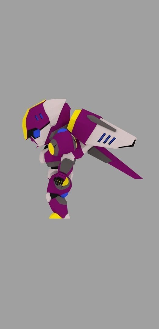 Super Mecha 13 - Diotre of Code Name D1OTE Low-poly 3D model_3