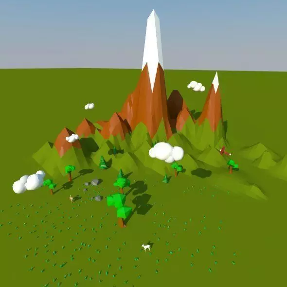 3D model Low Poly Landscape scene VR / AR / low-poly | CGTrader