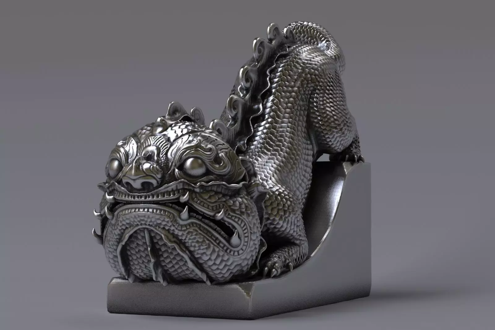 MoM a chinese dragon statue 3D print model_0