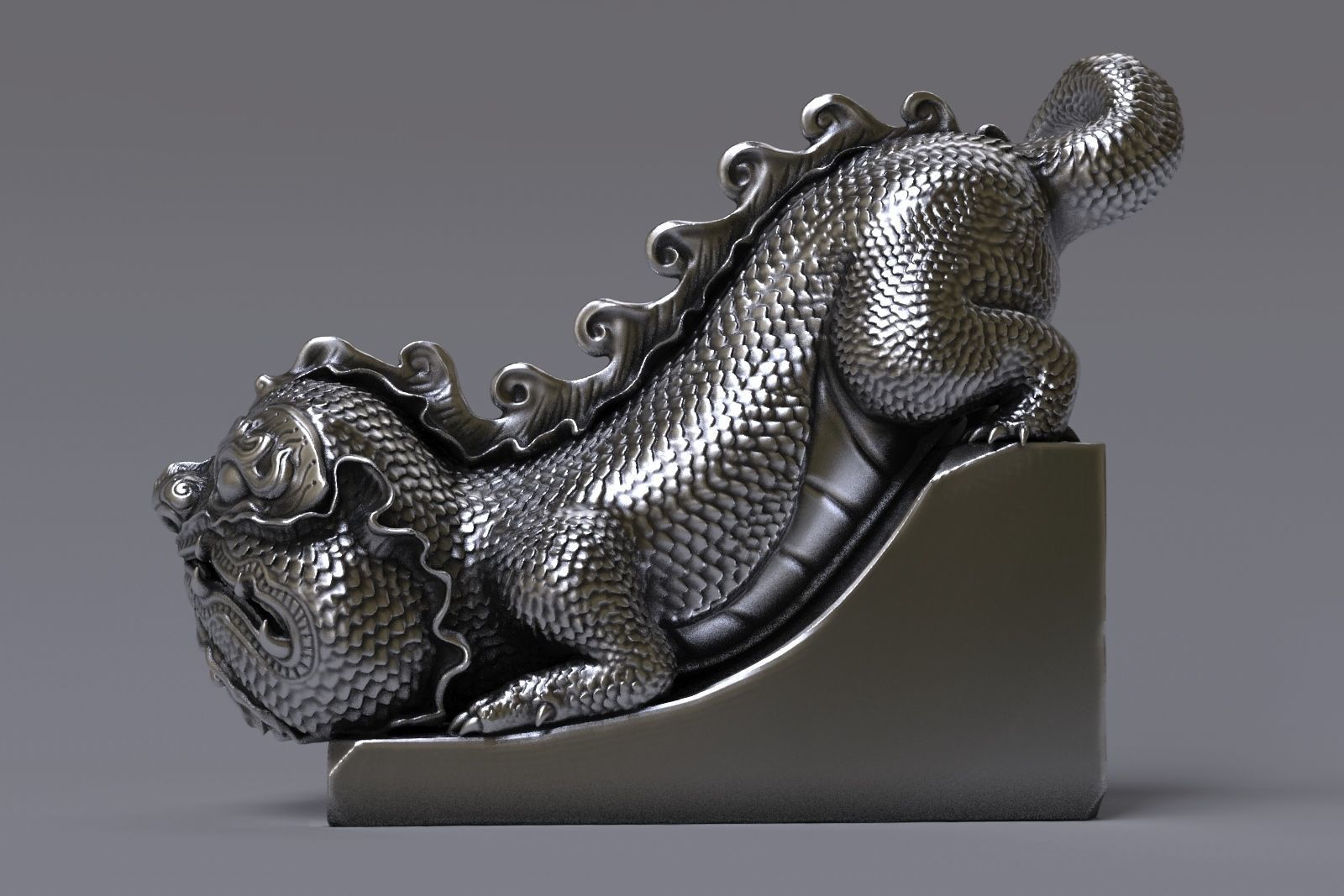 MoM a chinese dragon statue 3D print model_6