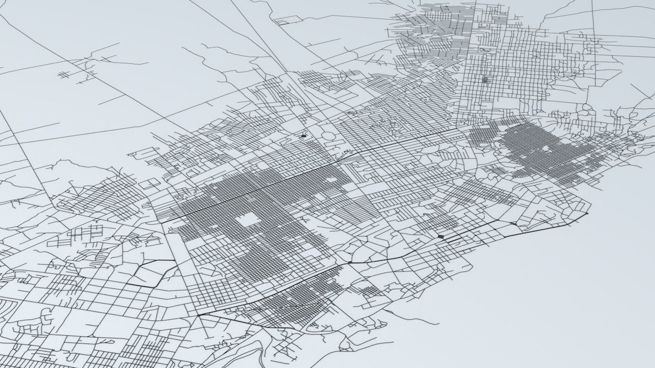 Mogadishu Road Network and Streets 3D model_3
