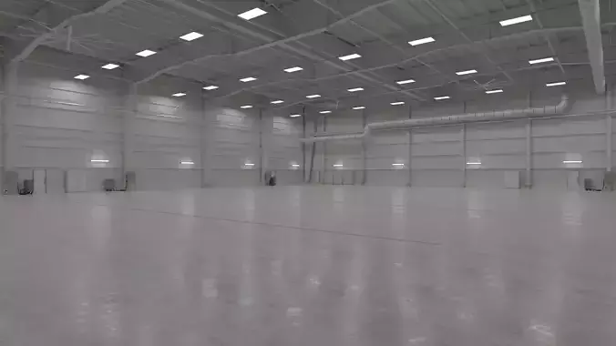 Airplane Hangar Interior 1 Low-poly 3D model