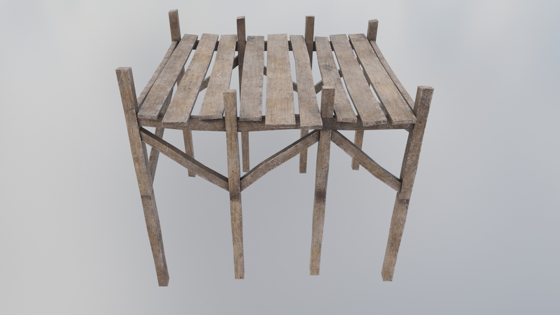 Wood Pier Low-poly 3D model_2