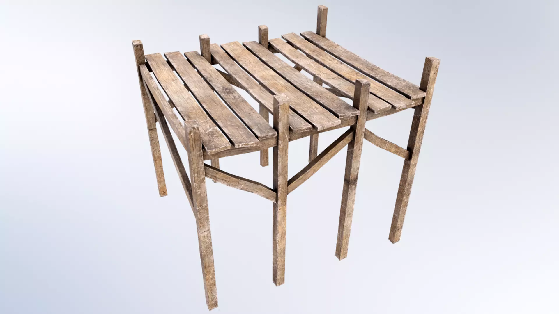 Wood Pier Low-poly 3D model_0