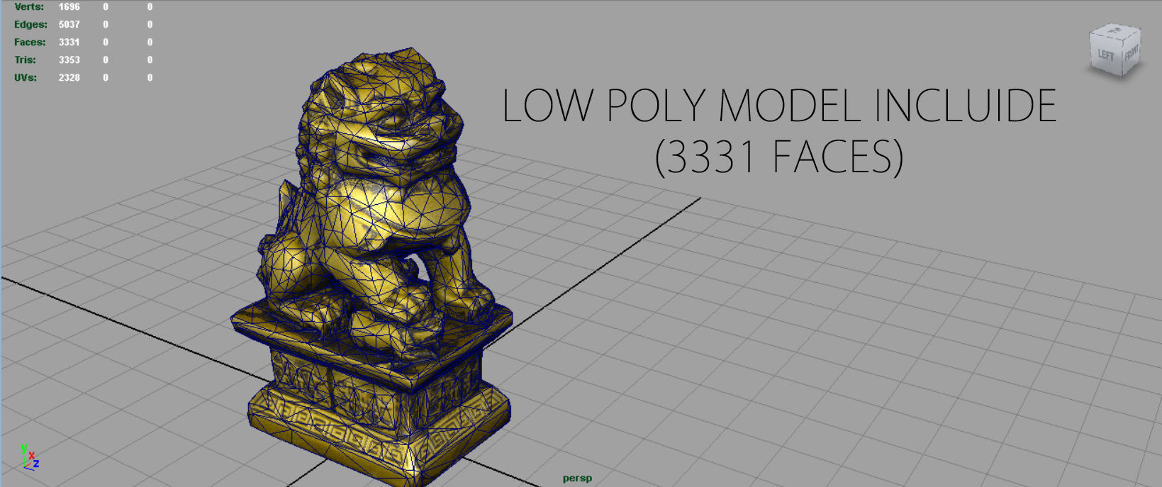 FU LIONS Low-poly 3D model_24