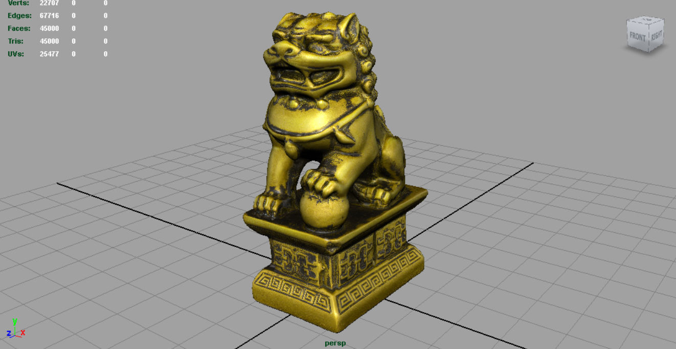 FU LIONS Low-poly 3D model_2