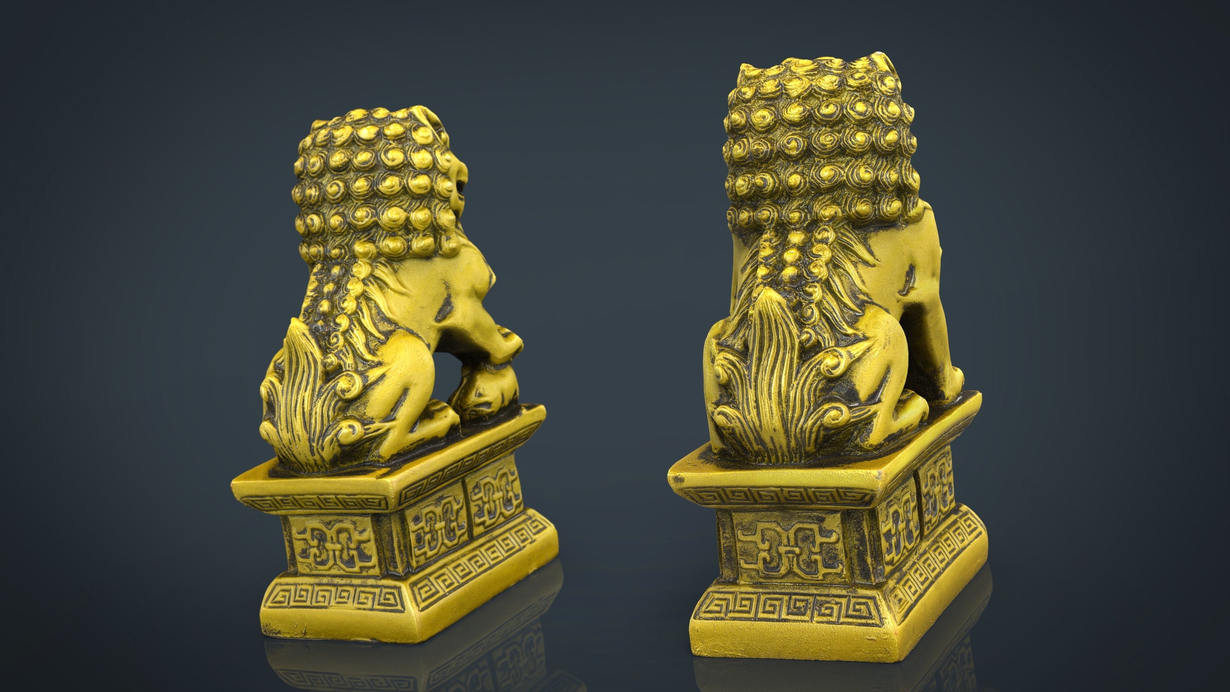 FU LIONS Low-poly 3D model_16