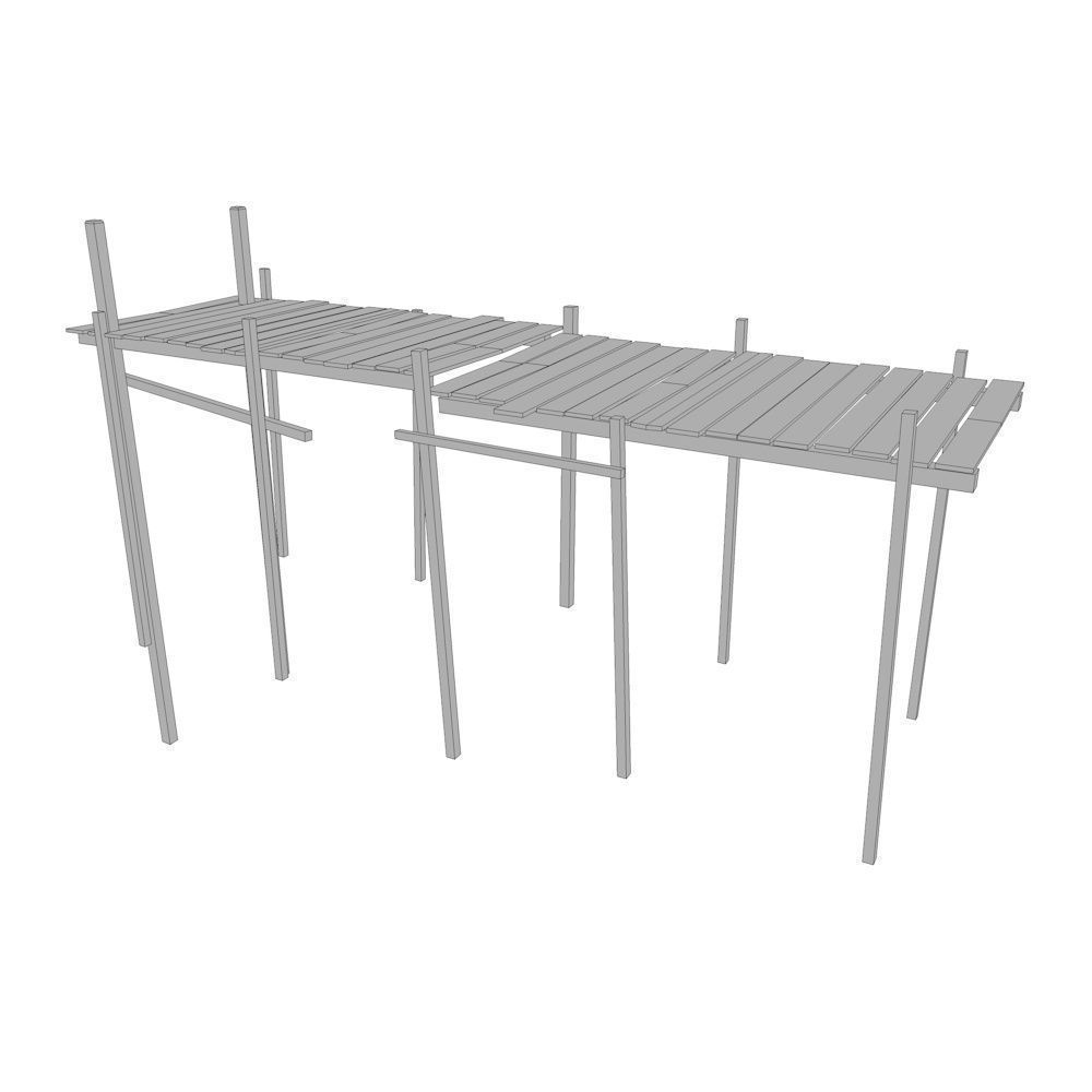 Wood Pier Low-poly 3D model_4