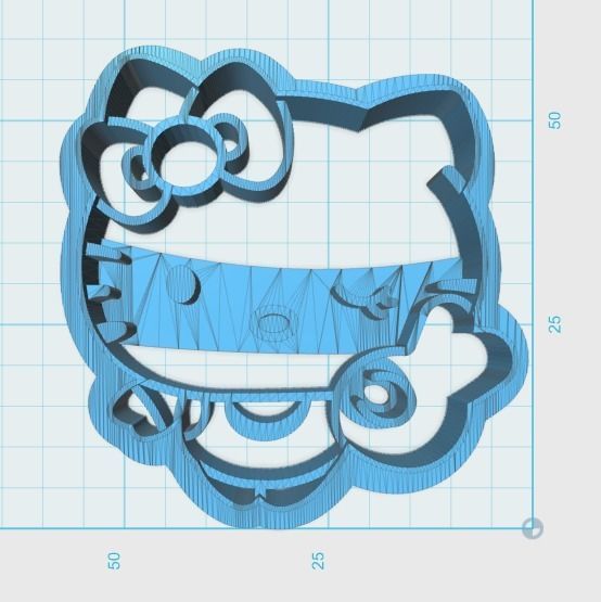 Hello Kitty Cookie Cutter 3D print model_2