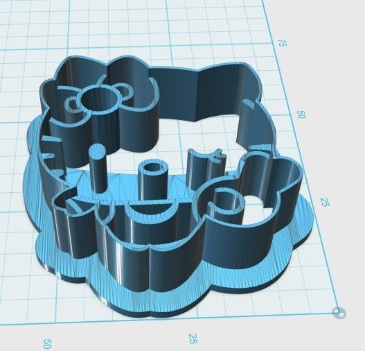 Hello Kitty Cookie Cutter 3D print model_1