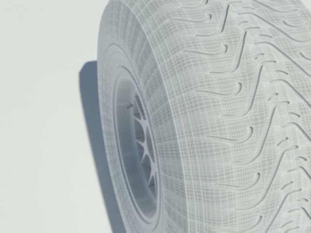 Pirelli tyre for intermediate weather conditions 3D model_4