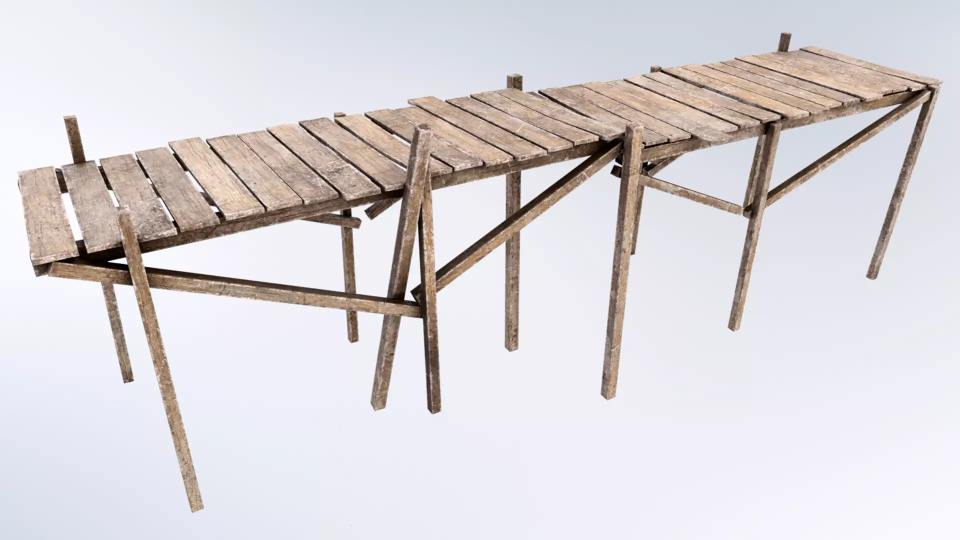 Wooden Pier Low-poly 3D model_0