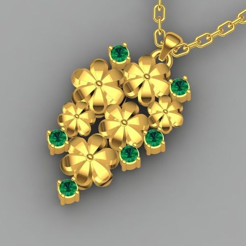 Floral pendent 3D print model