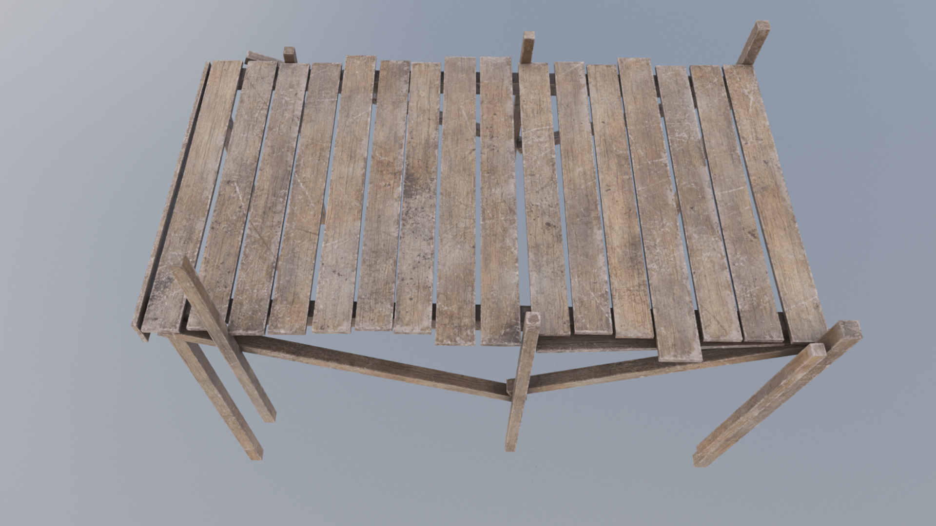 Wooden Pier Low-poly 3D model_2