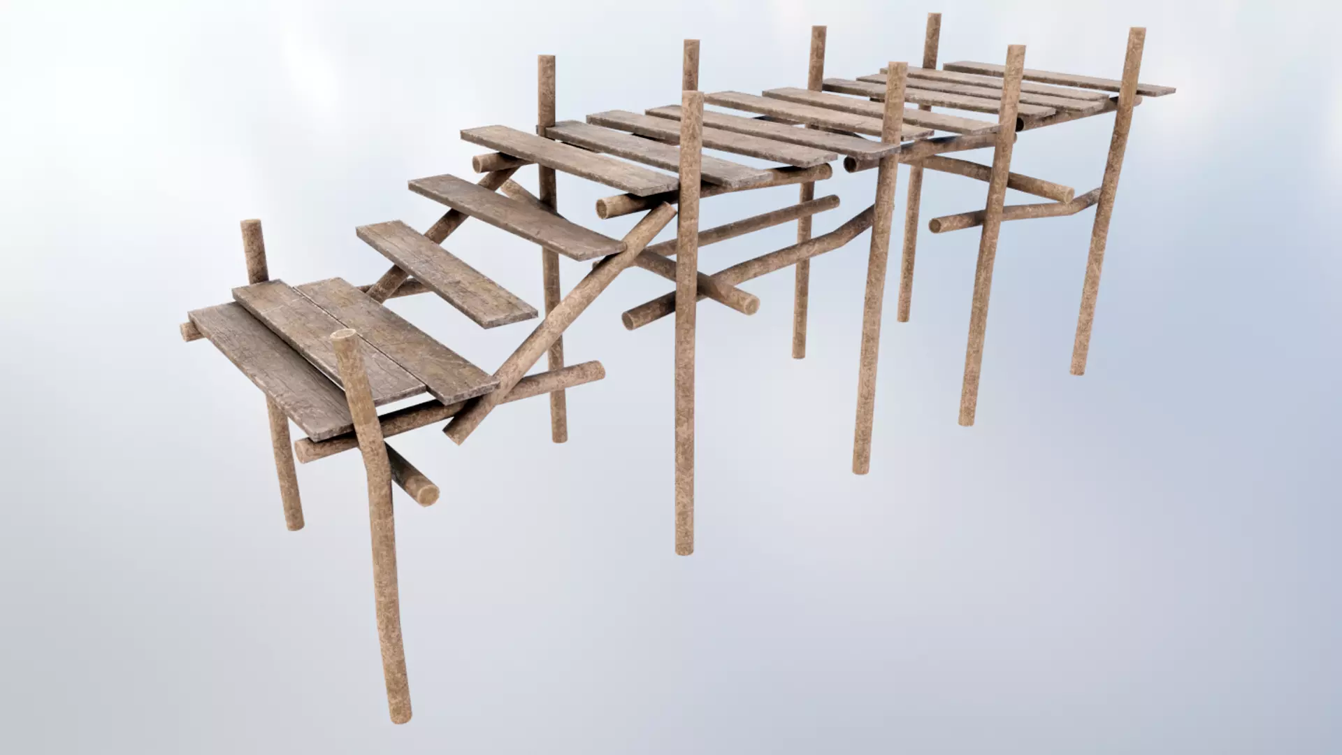 Wood Pier 3D model_0