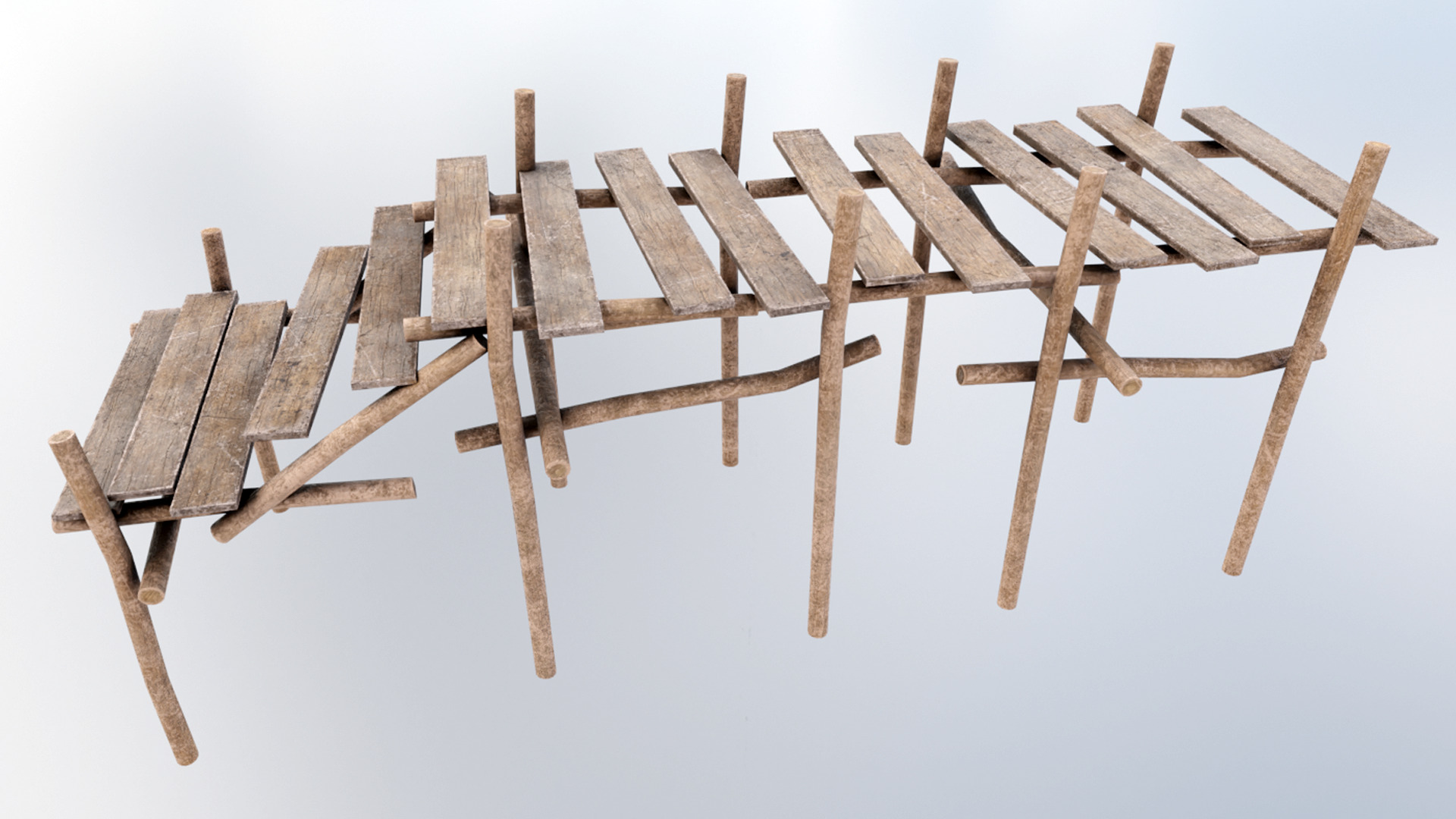 Wood Pier 3D model_2