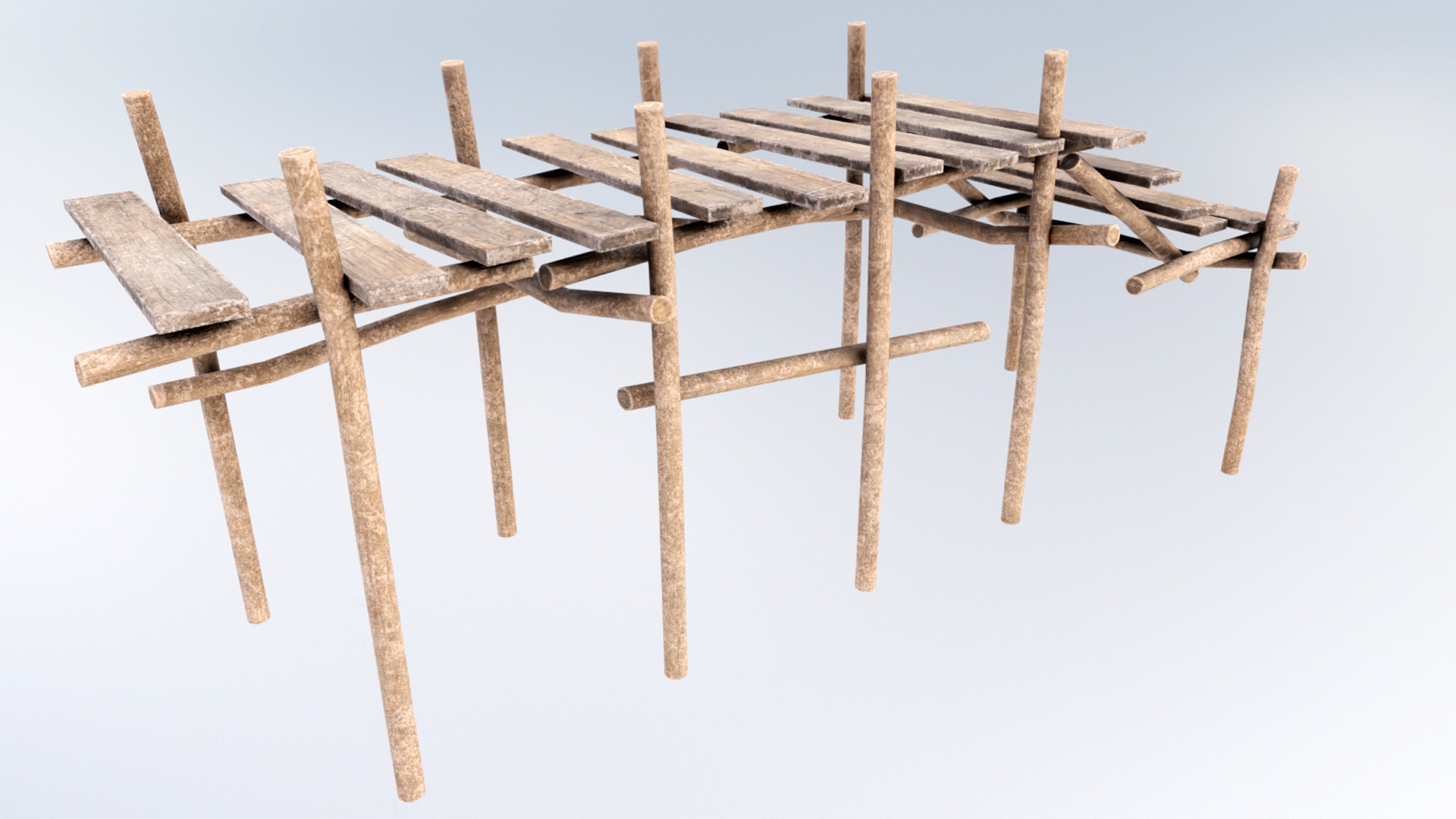 Wood Pier 3D model_1