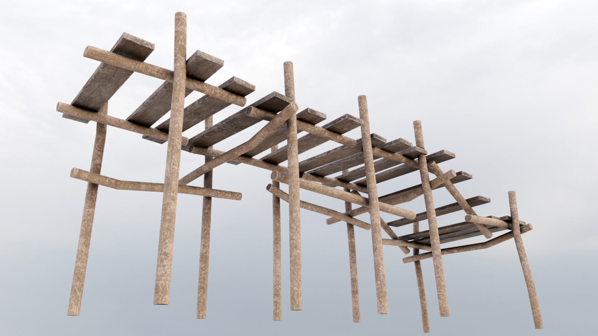 Wood Pier 3D model_3