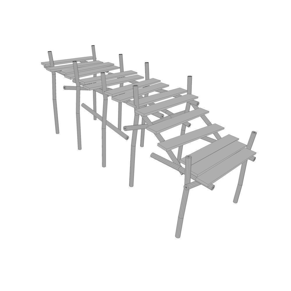 Wood Pier 3D model_4