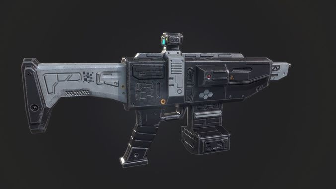 3d low poly sci fi rifle for games Low-poly 3D model