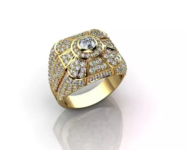 DIAMOND RING OR WEDDING BAND FOR MEN IN 18K GOLD