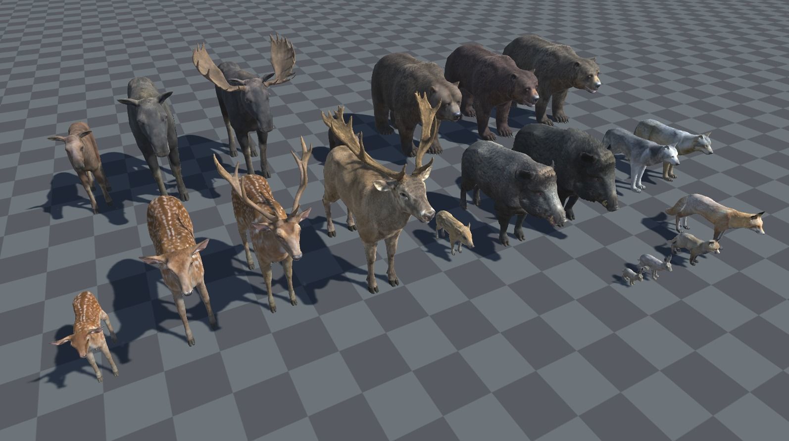 Forest animals 1 Low-poly 3D model_3
