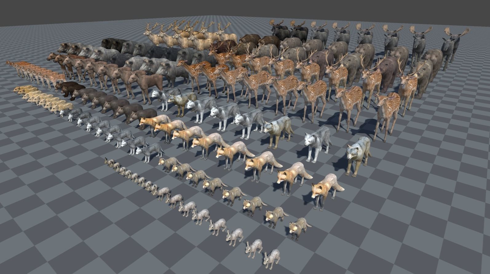 Forest animals 1 Low-poly 3D model_2