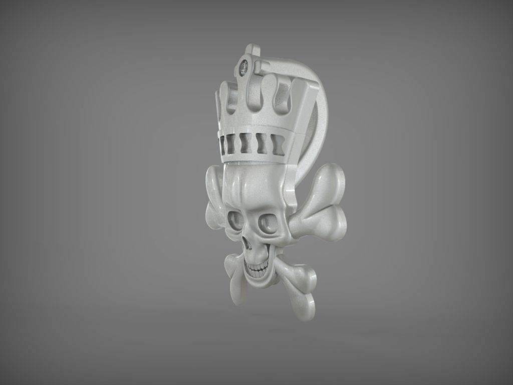 Skull Pendant STL 3D print model_3