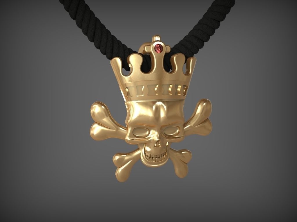 Skull Pendant STL 3D print model_0