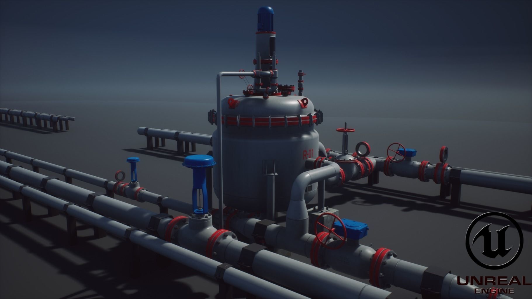 Industrial Agitated Reactor PBR Game Ready Low-poly 3D model_7