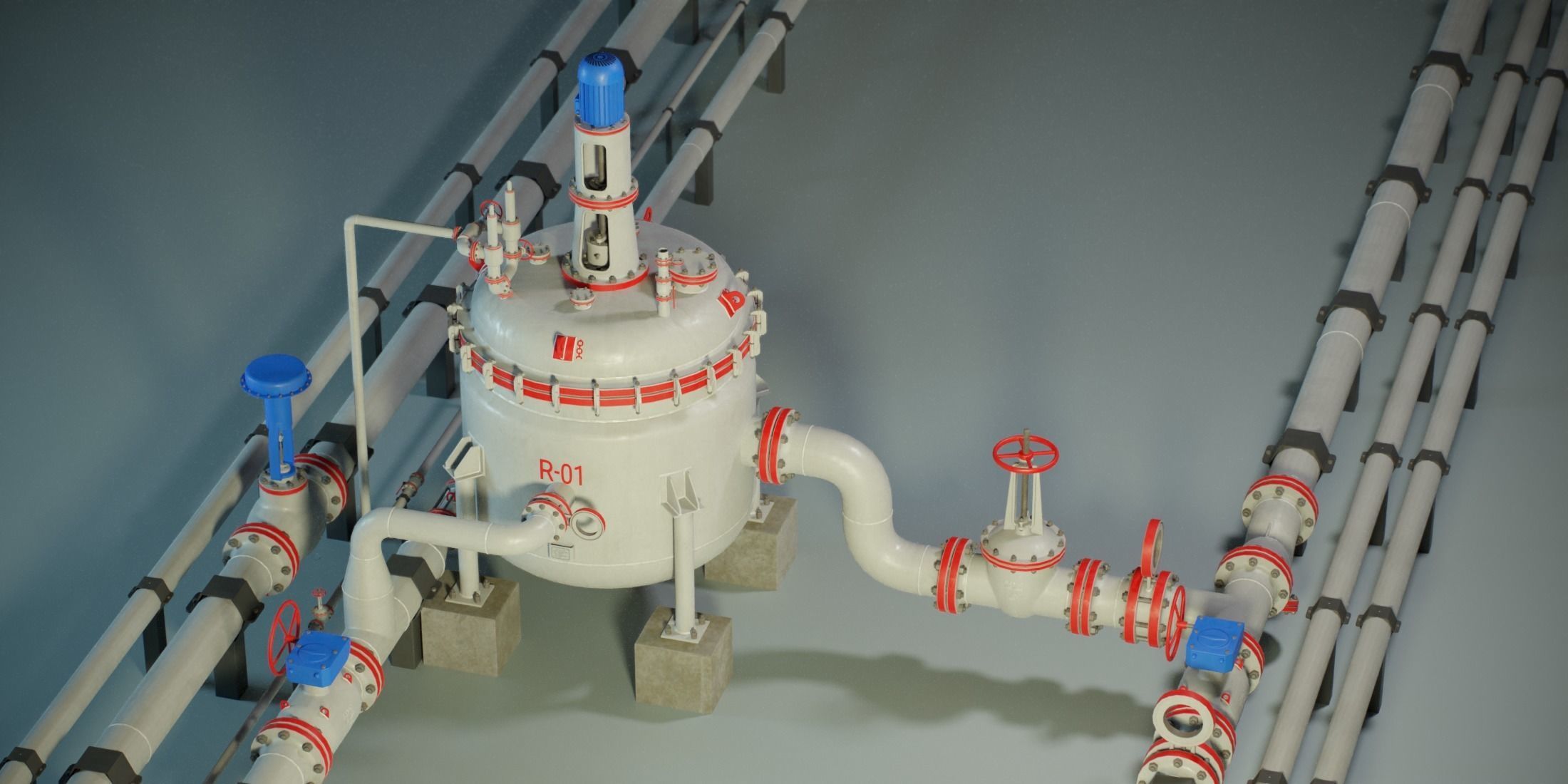 Industrial Agitated Reactor PBR Game Ready Low-poly 3D model_1