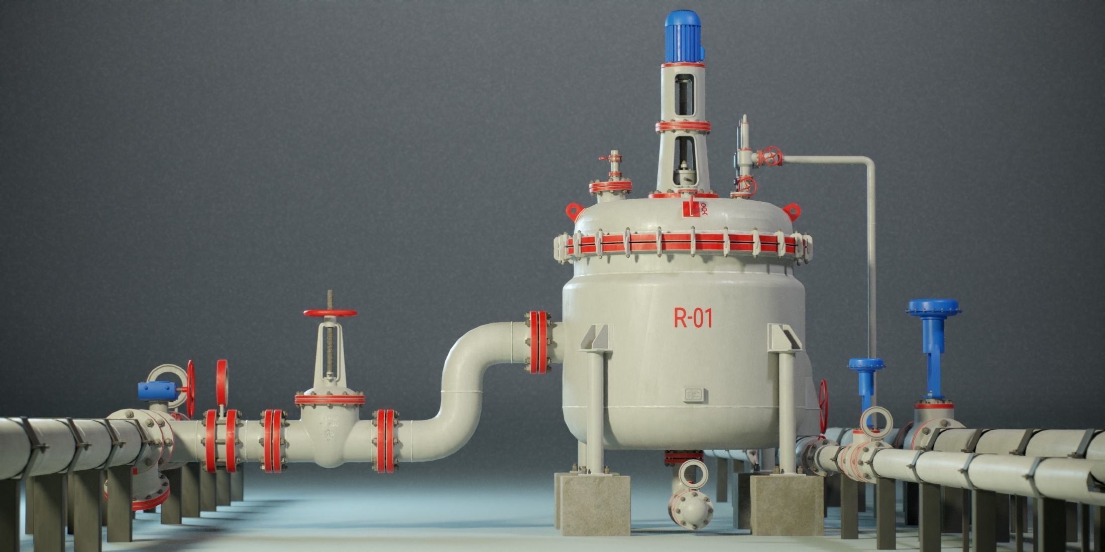 Industrial Agitated Reactor PBR Game Ready Low-poly 3D model_5