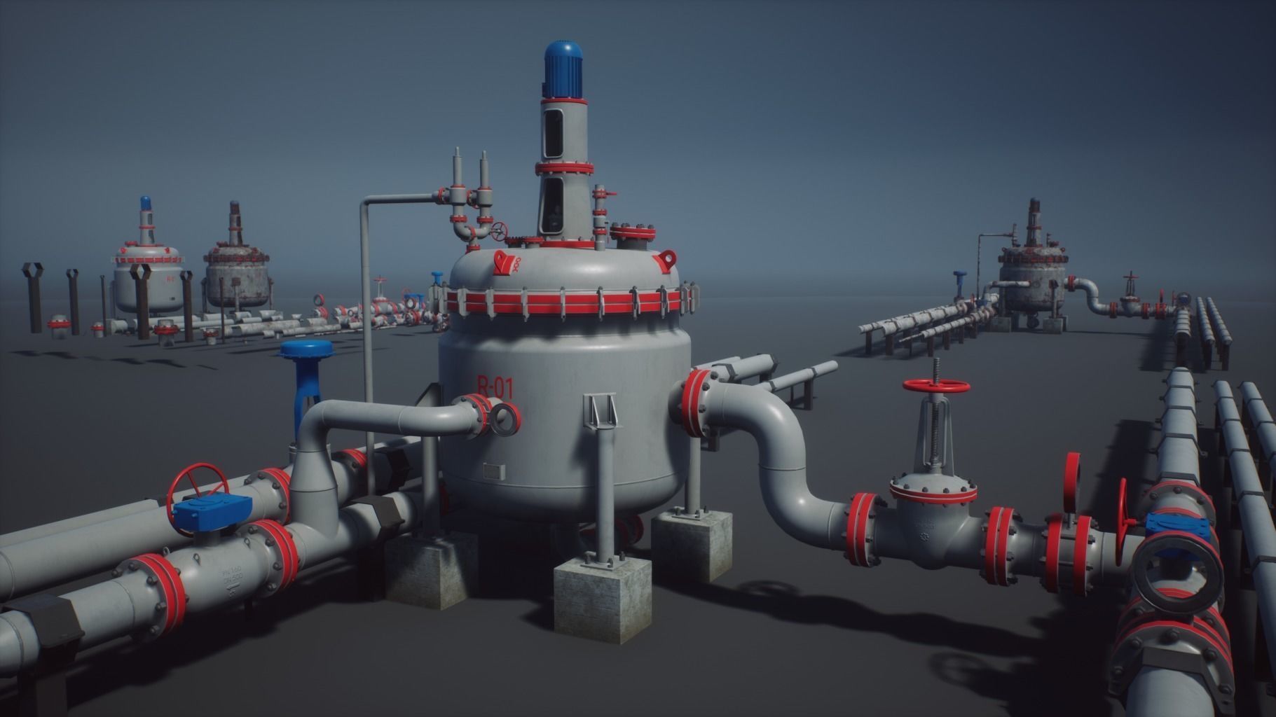 Industrial Agitated Reactor PBR Game Ready Low-poly 3D model_8