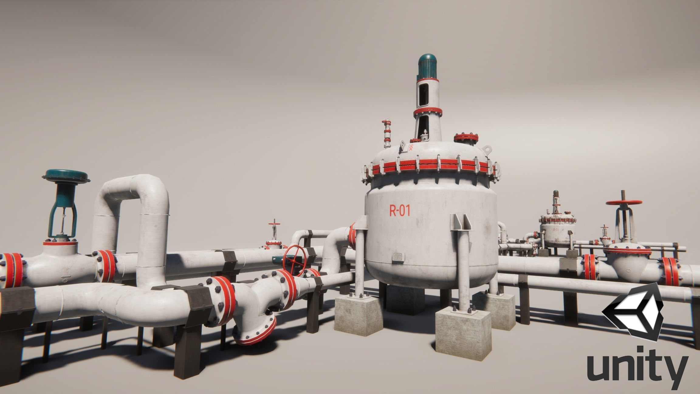 Industrial Agitated Reactor PBR Game Ready Low-poly 3D model_9