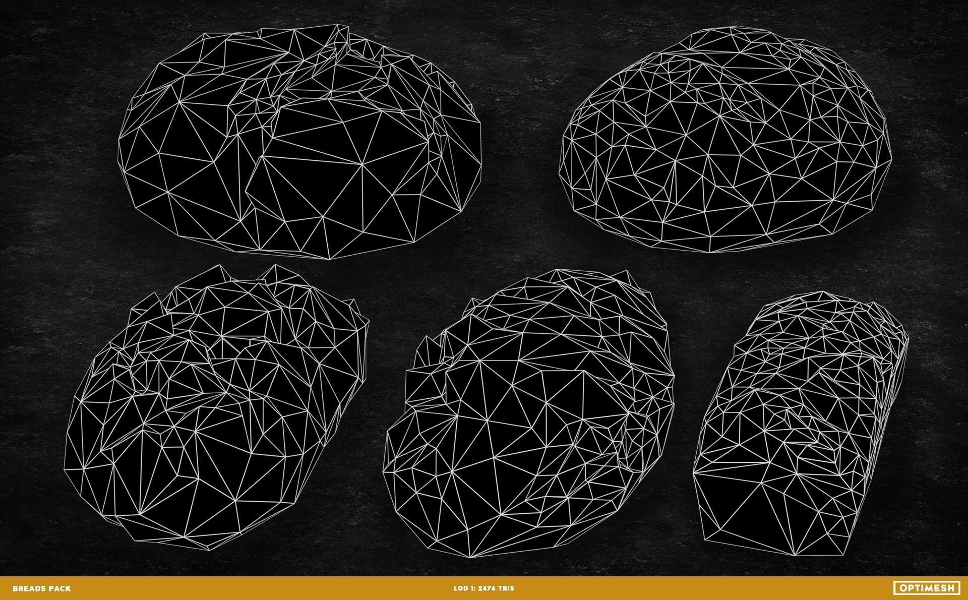 Bread 3D PBR Pack Low-poly 3D model_7