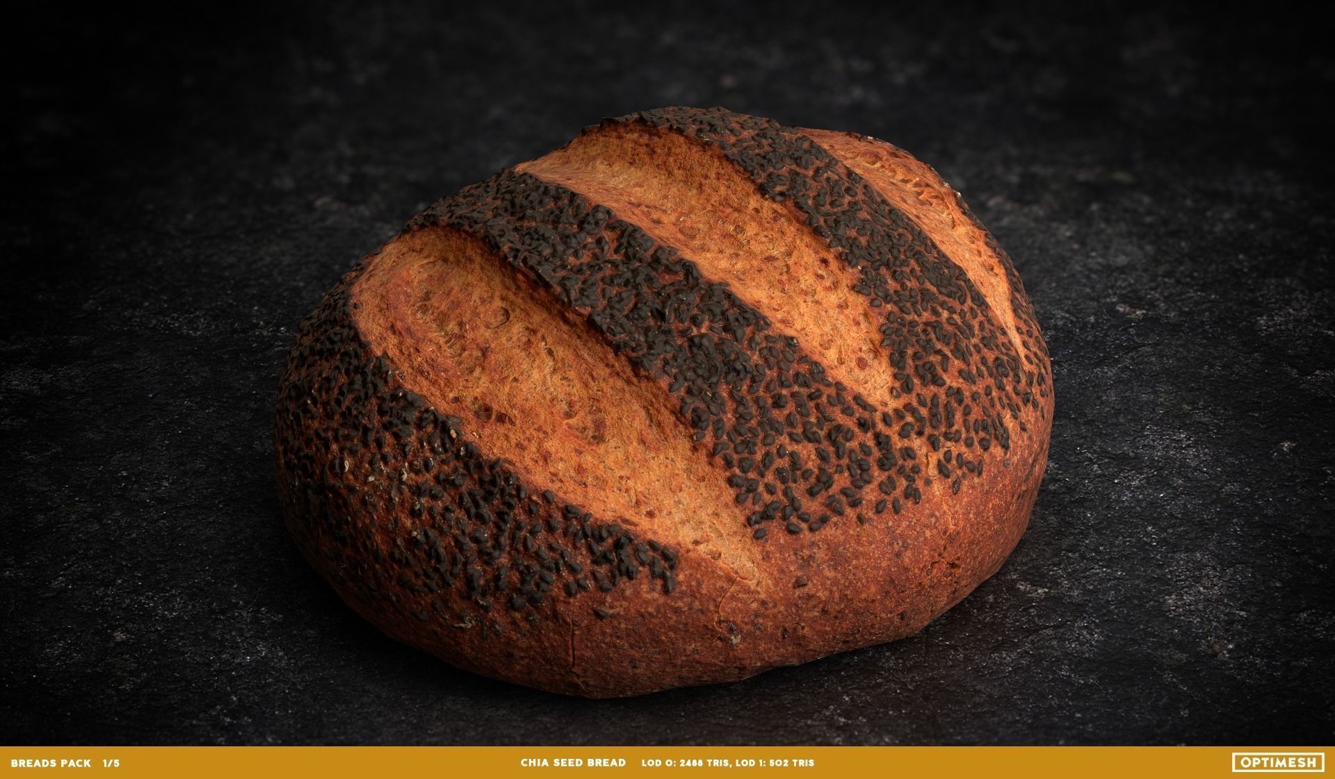 Bread 3D PBR Pack Low-poly 3D model_1