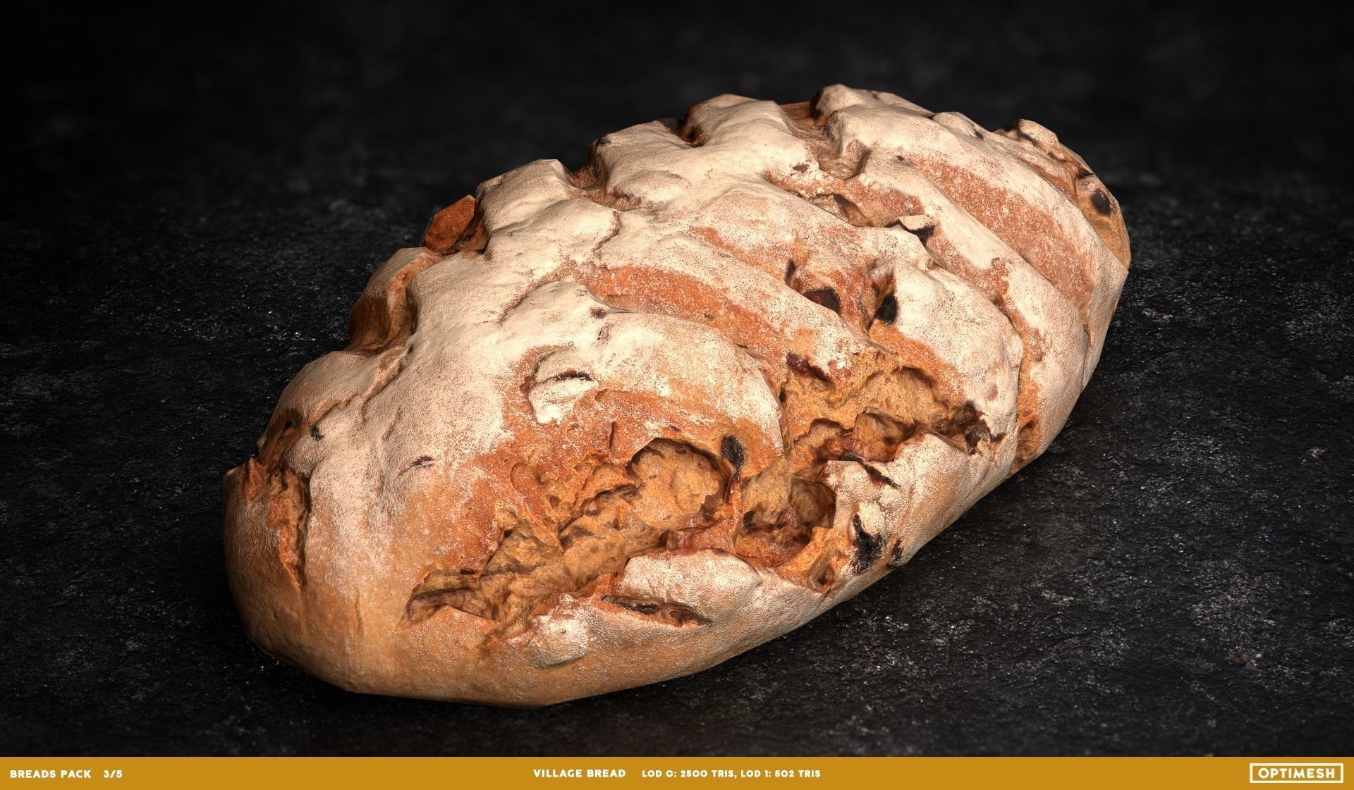 Bread 3D PBR Pack Low-poly 3D model_3