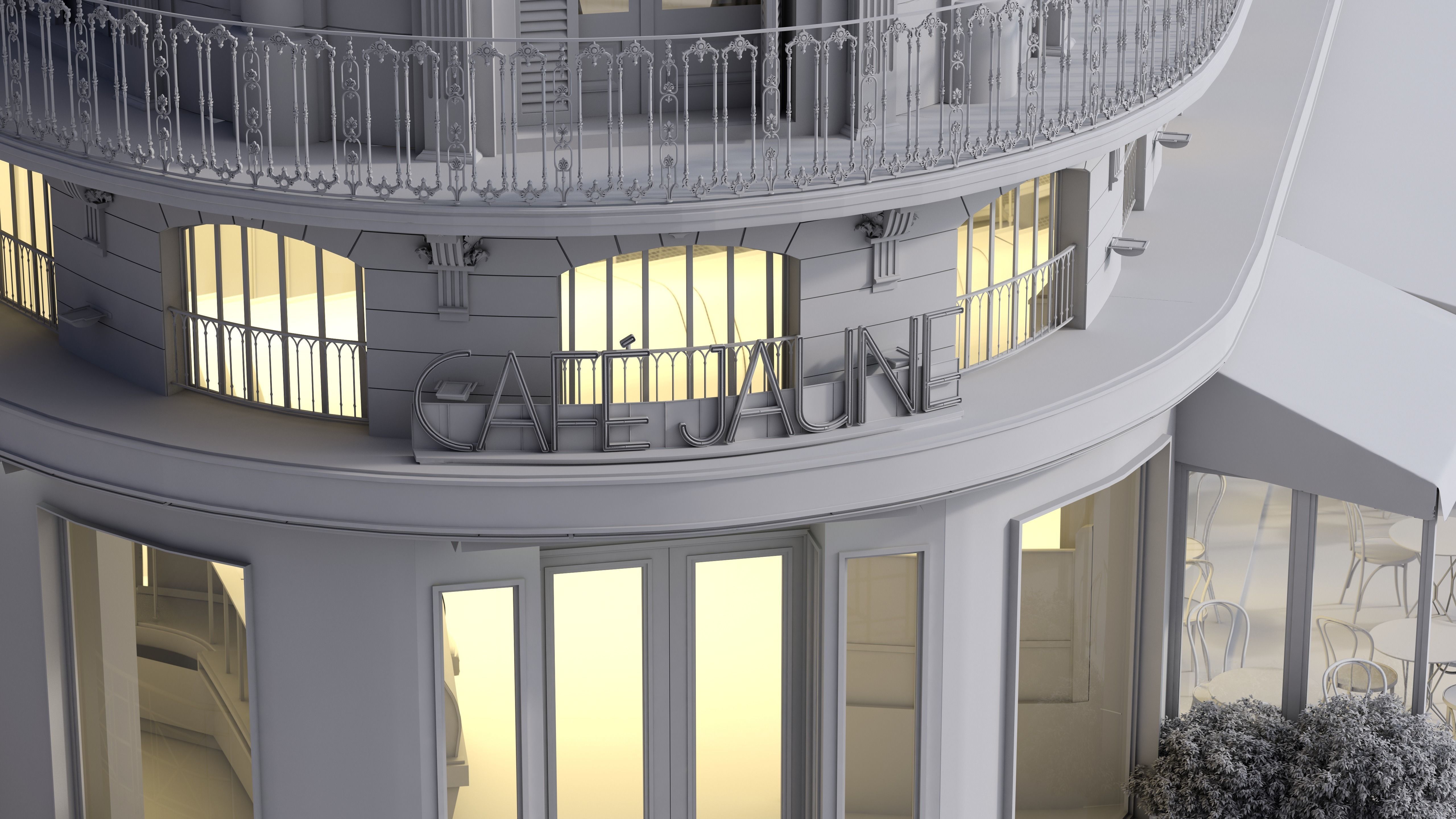 Cafe Jaune - European Architecture 3D model_6