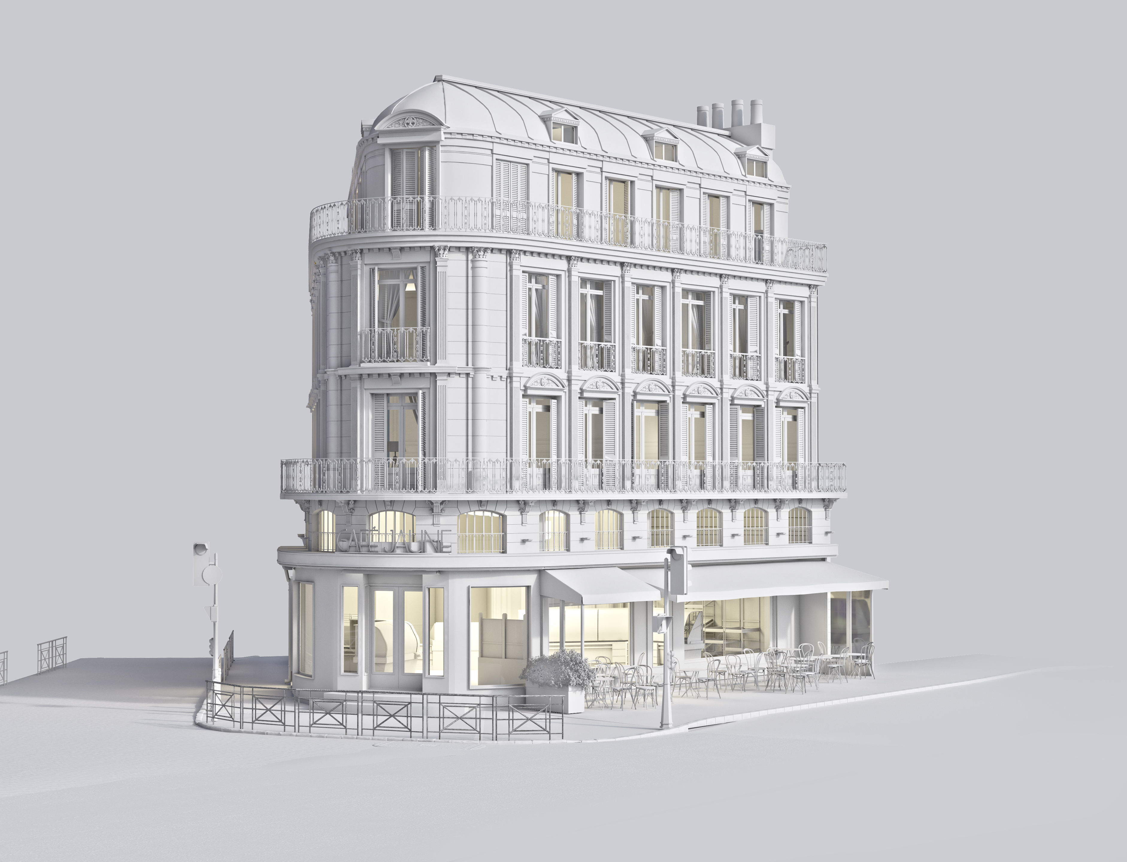 Cafe Jaune - European Architecture 3D model_1