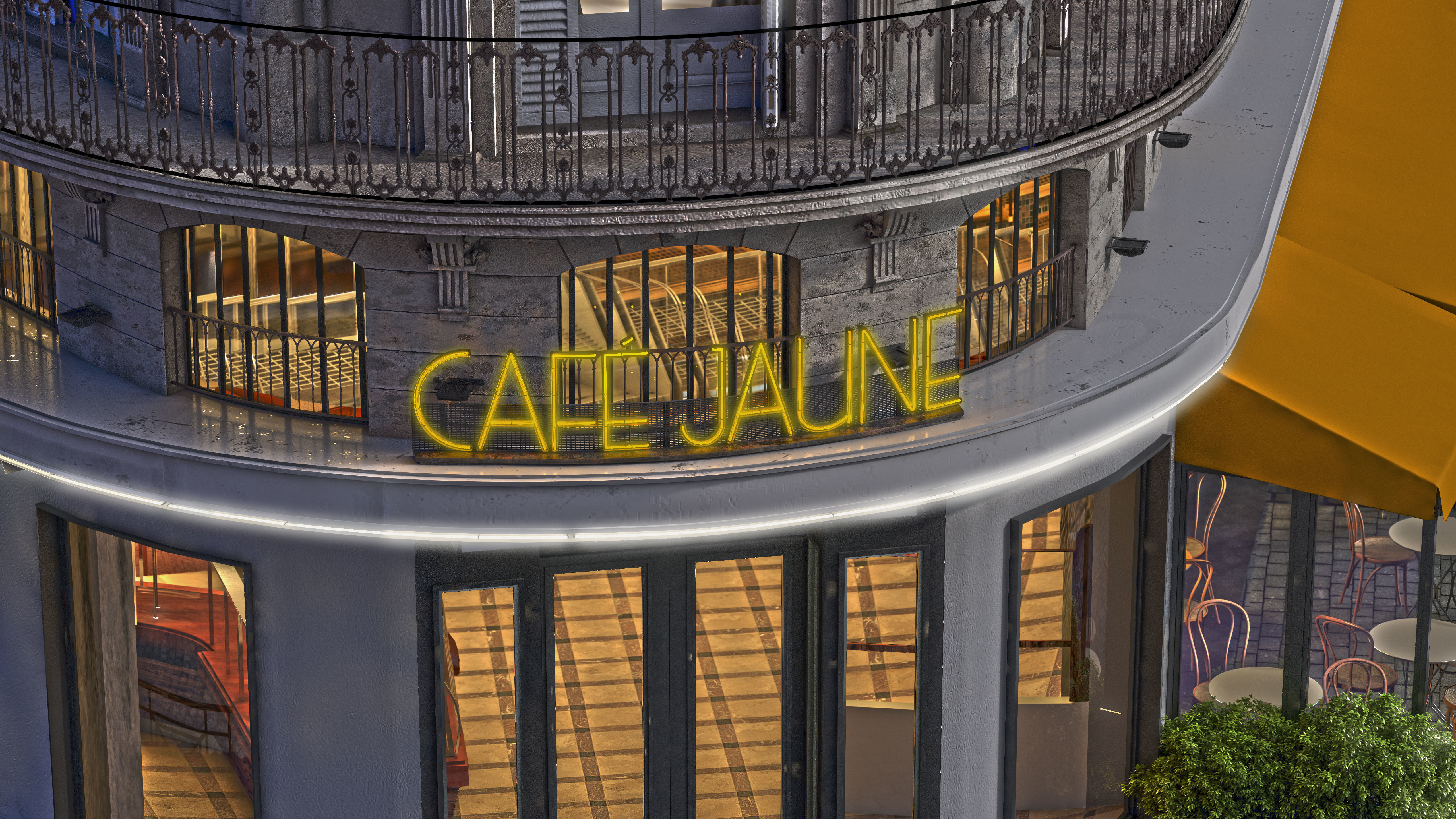 Cafe Jaune - European Architecture 3D model_5