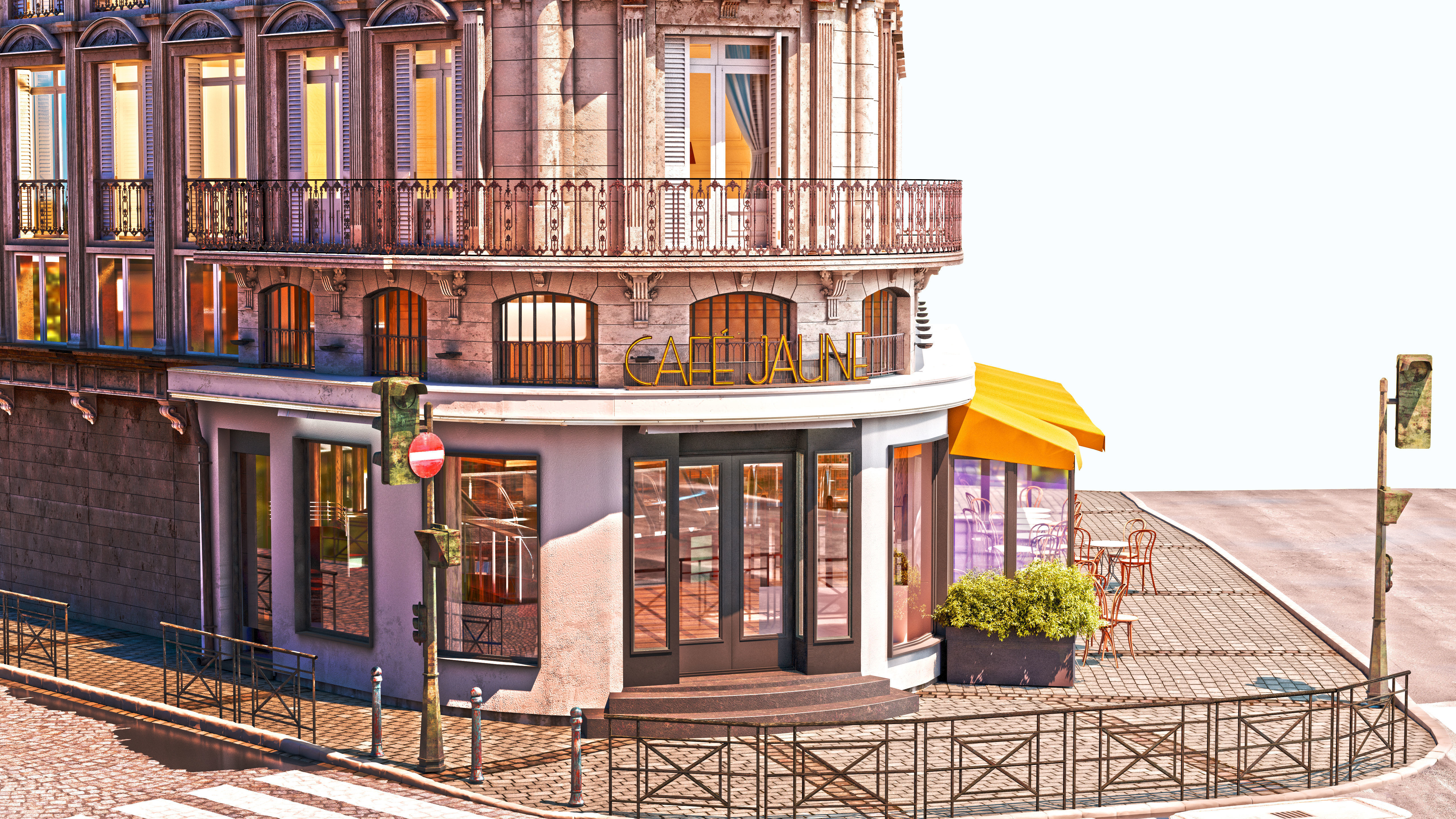 Cafe Jaune - European Architecture 3D model_4