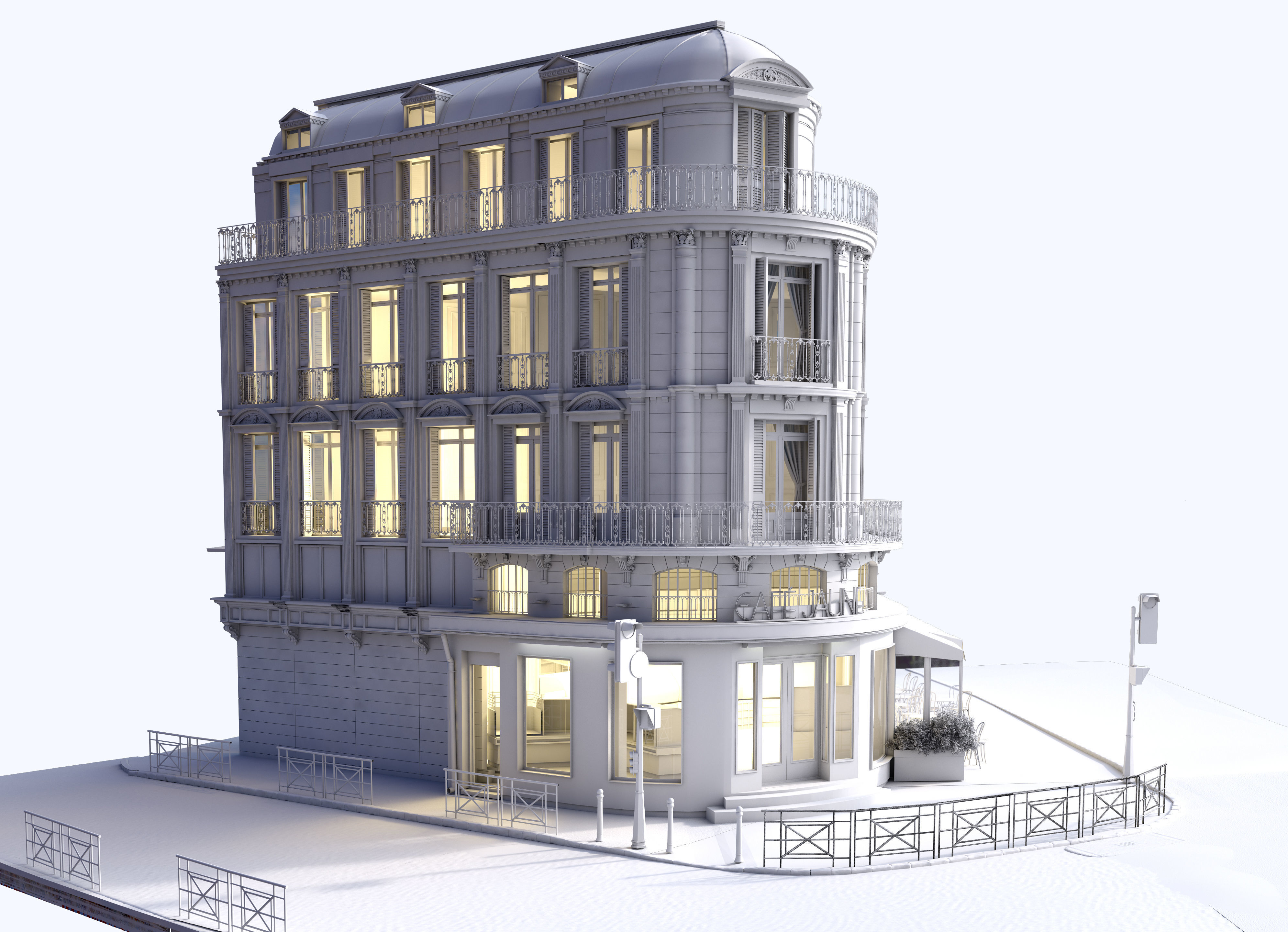 Cafe Jaune - European Architecture 3D model_3