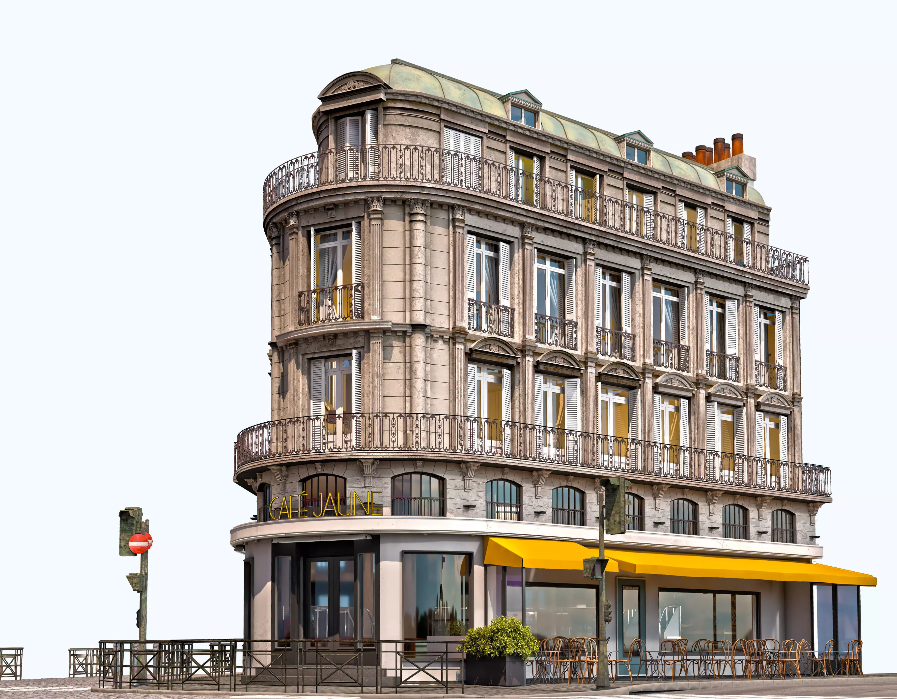 Cafe Jaune - European Architecture 3D model_0