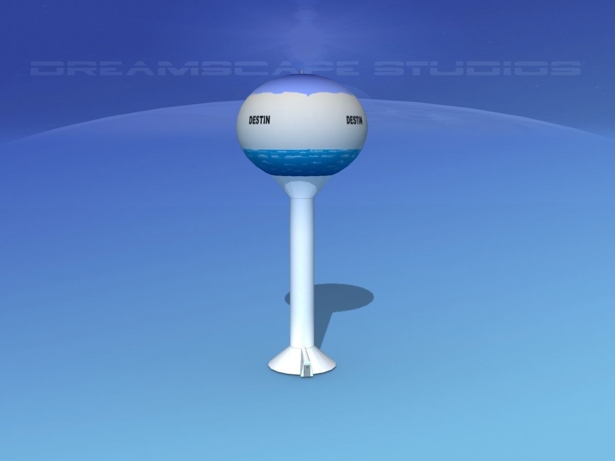 Modern Water tower 3D model_8