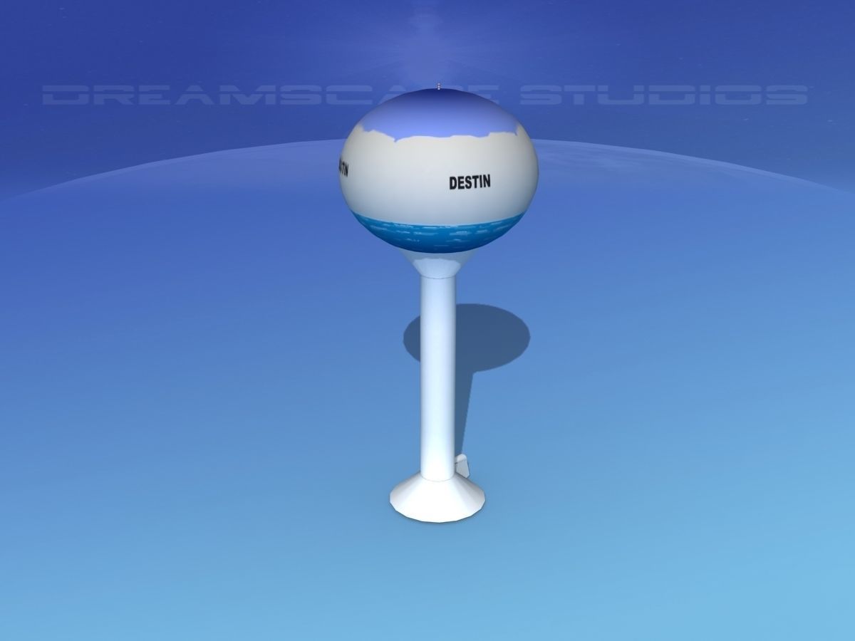 Modern Water tower 3D model_1