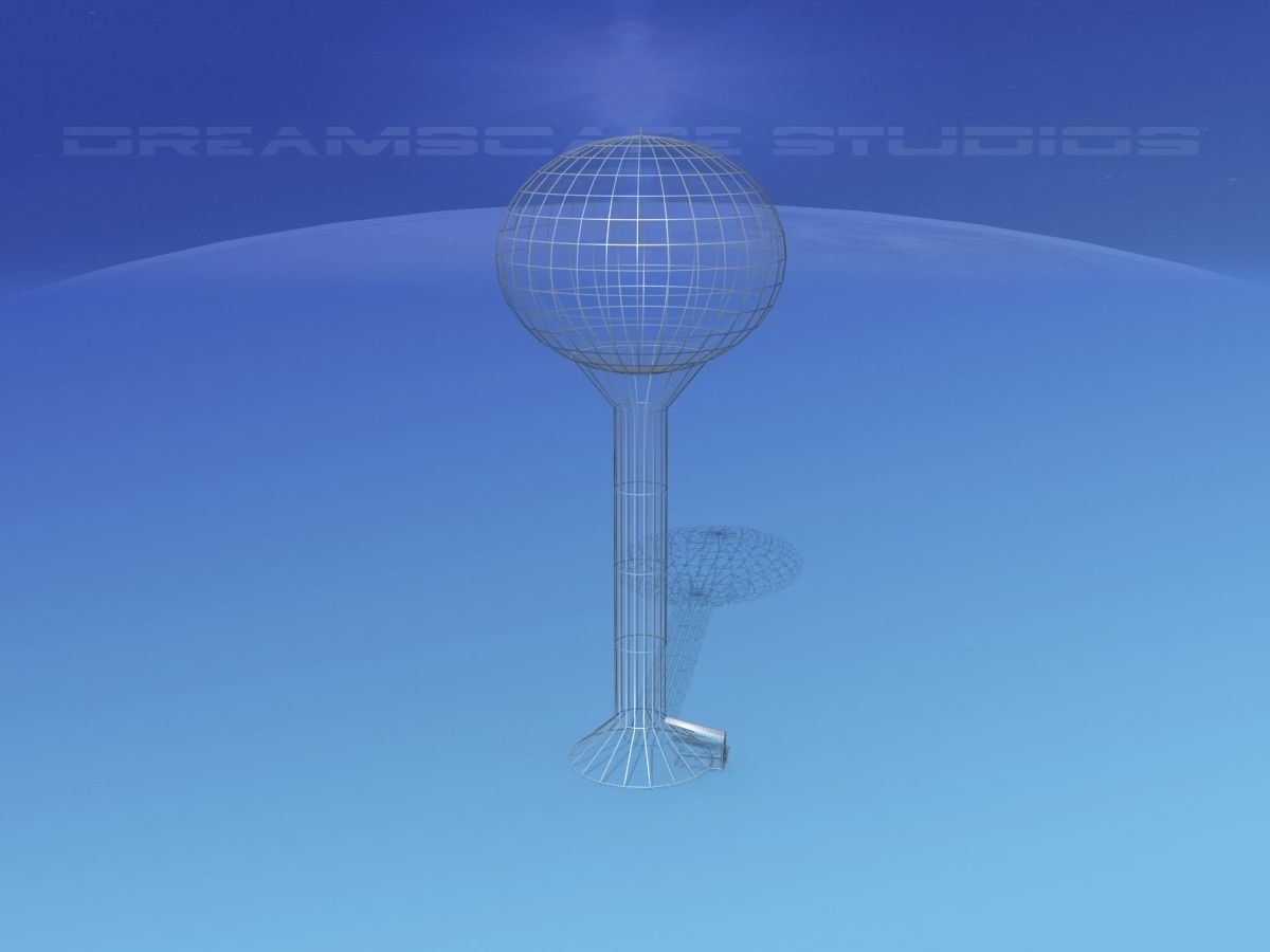 Modern Water tower 3D model_16