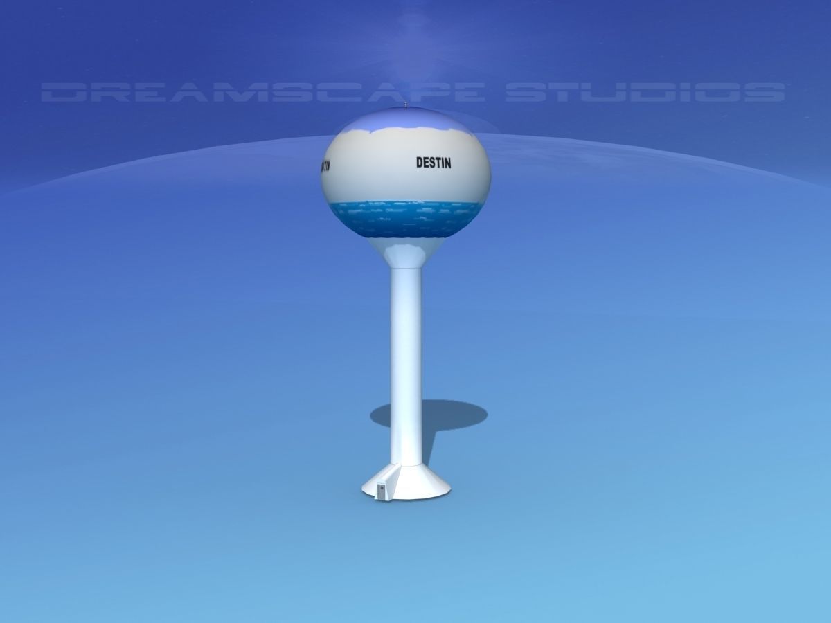 Modern Water tower 3D model_5