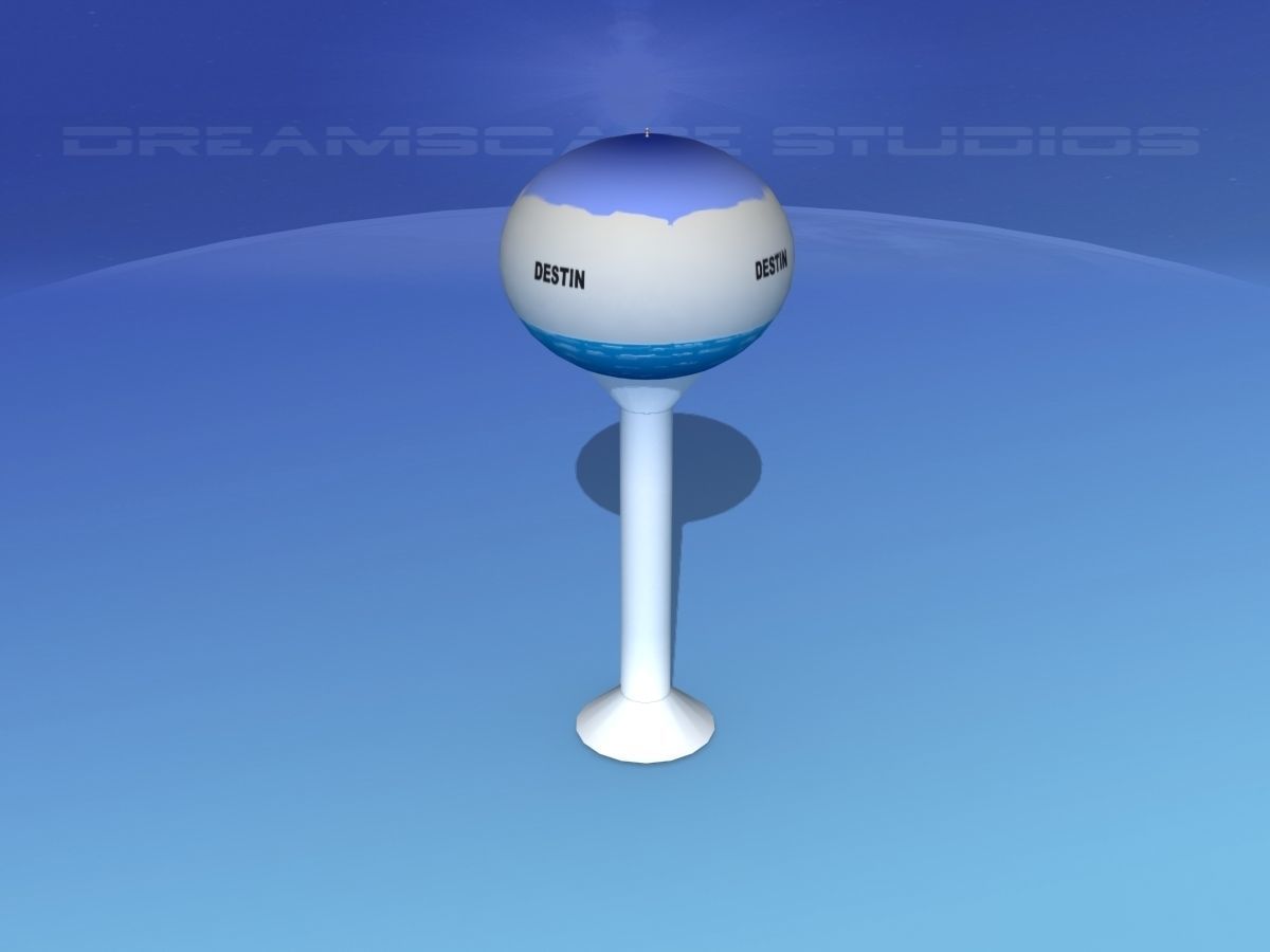 Modern Water tower 3D model_3