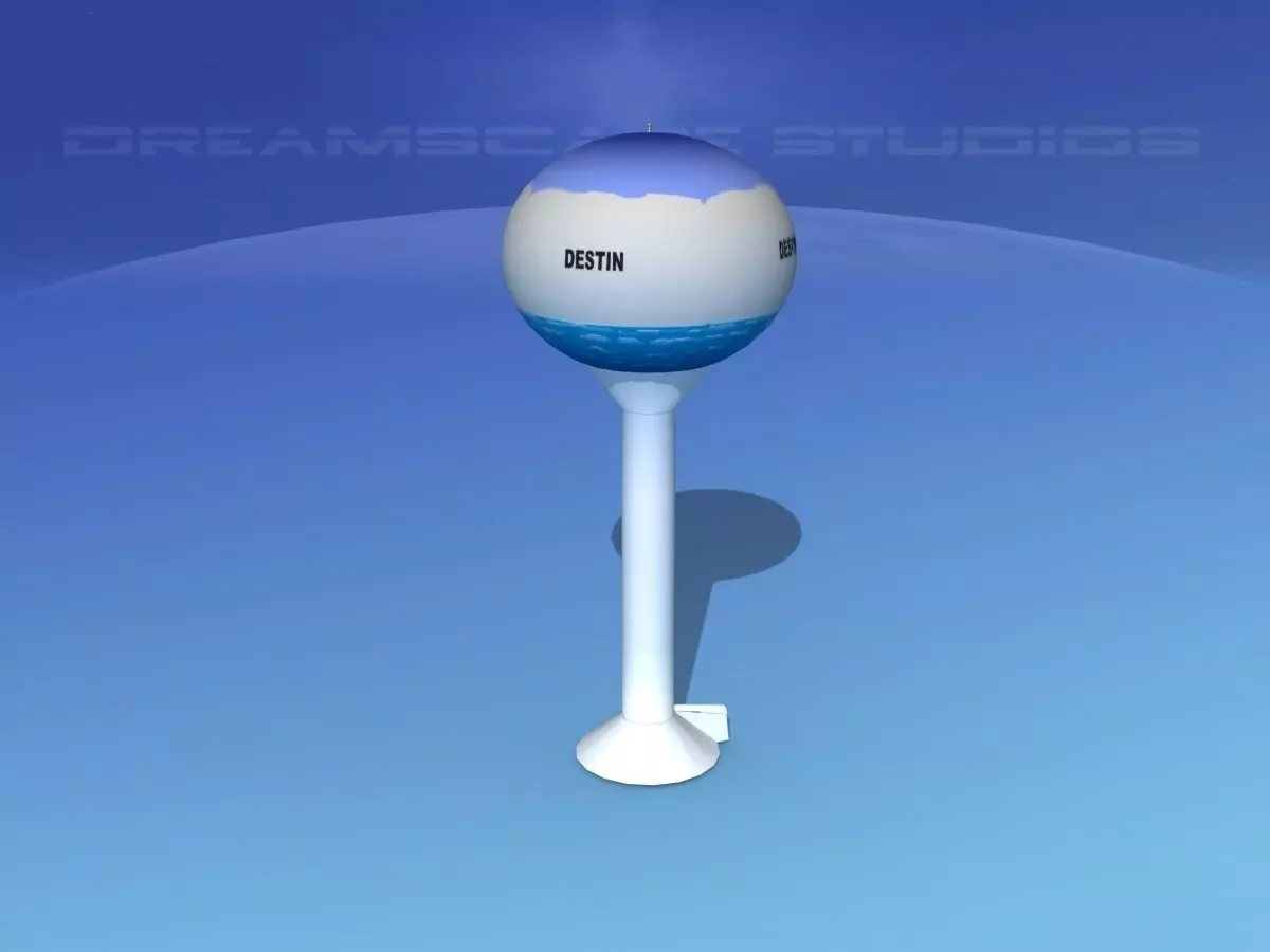 Modern Water tower 3D model_0